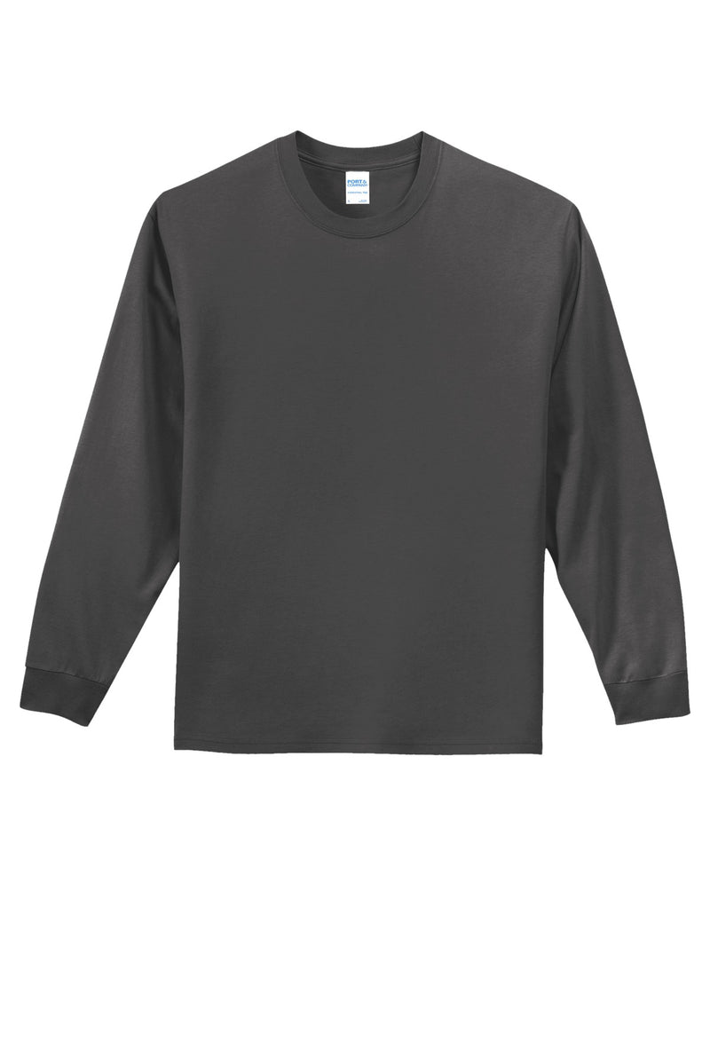 Port & Co Long Sleeve Essential Tee - Charcoal