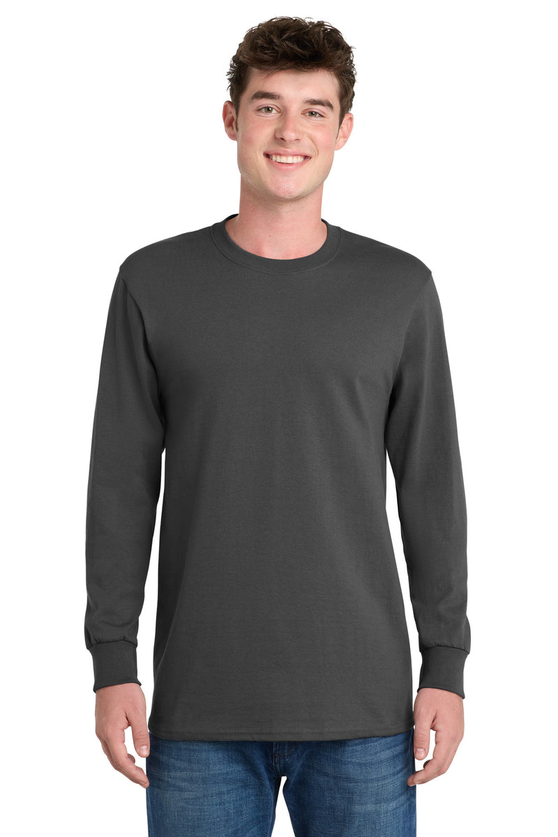 Port & Co Long Sleeve Essential Tee - Charcoal