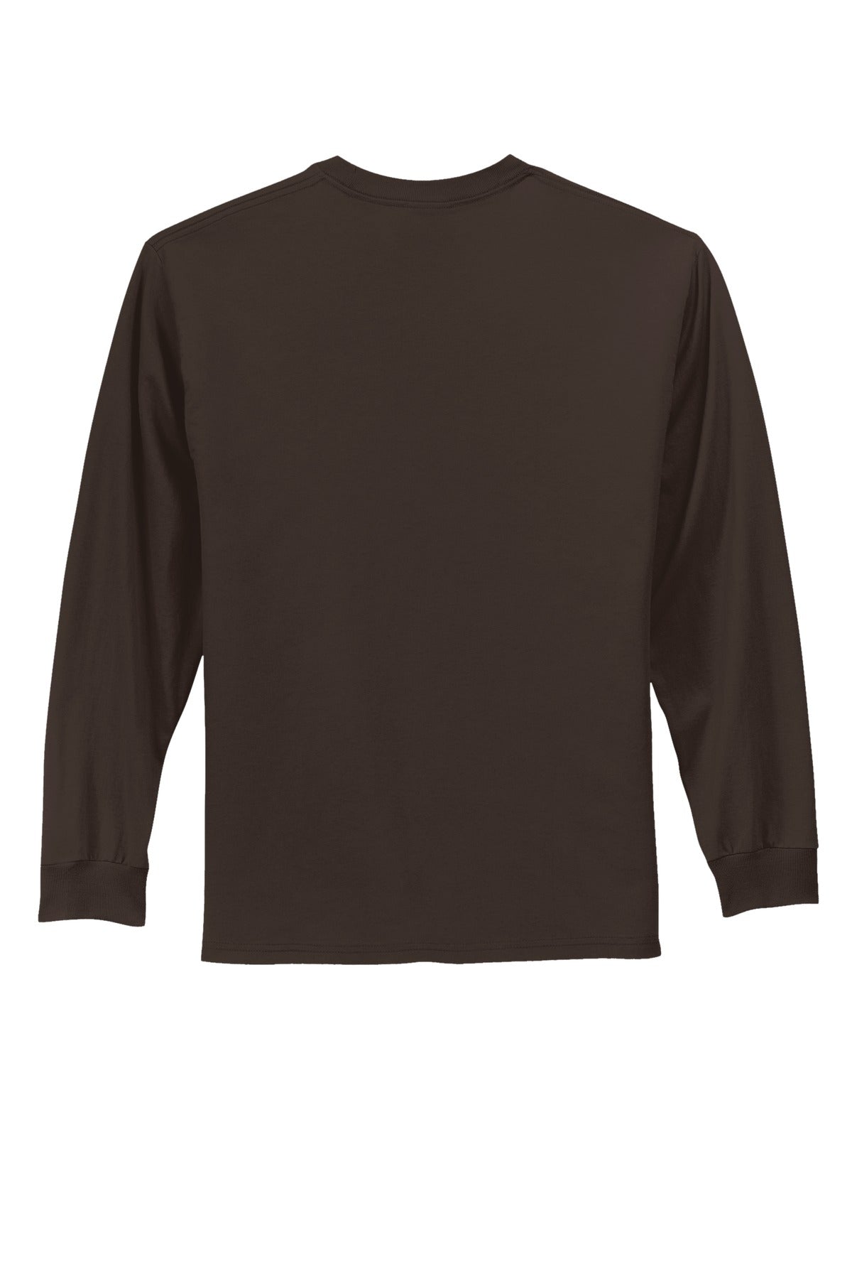 Port & Co Long Sleeve Essential Tee - Dark Chocolate Brown