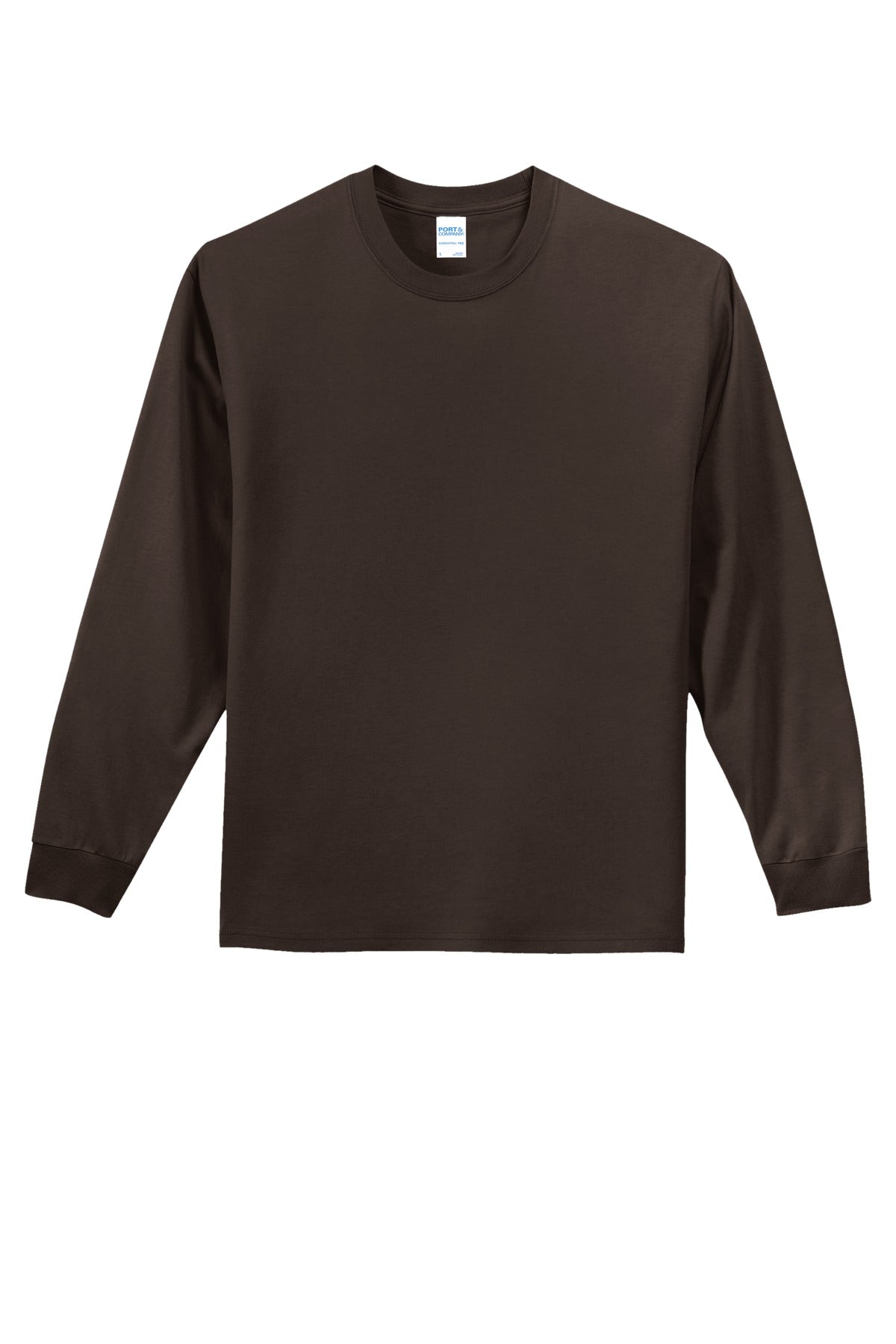 Port & Co Long Sleeve Essential Tee - Dark Chocolate Brown