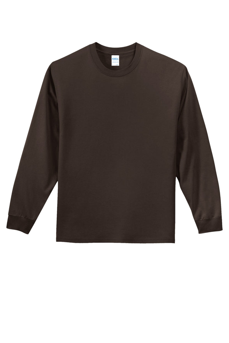 Port & Co Long Sleeve Essential Tee - Dark Chocolate Brown