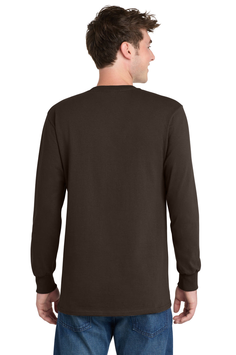 Port & Co Long Sleeve Essential Tee - Dark Chocolate Brown