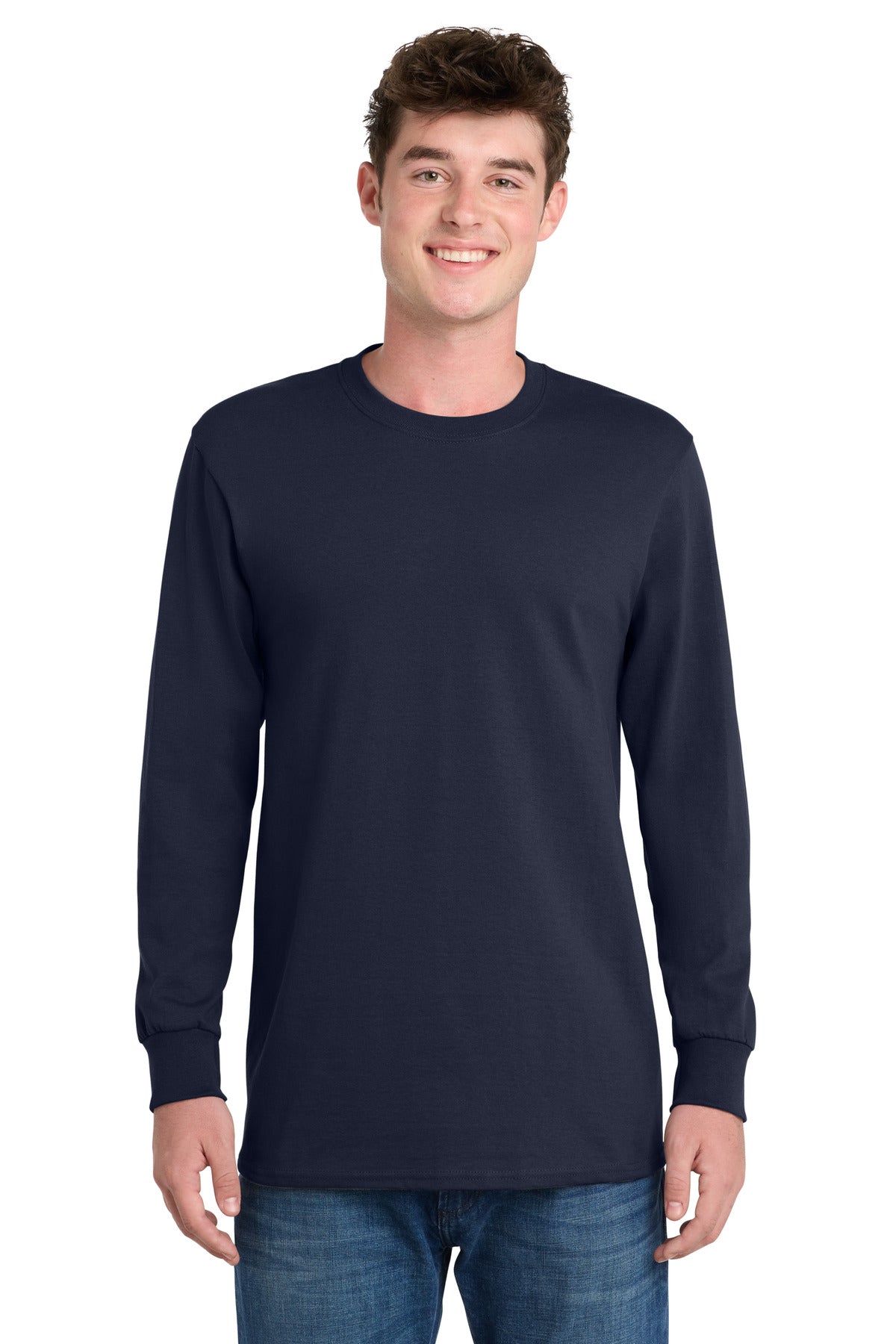 Port & Co Long Sleeve Essential Tee - Deep Navy