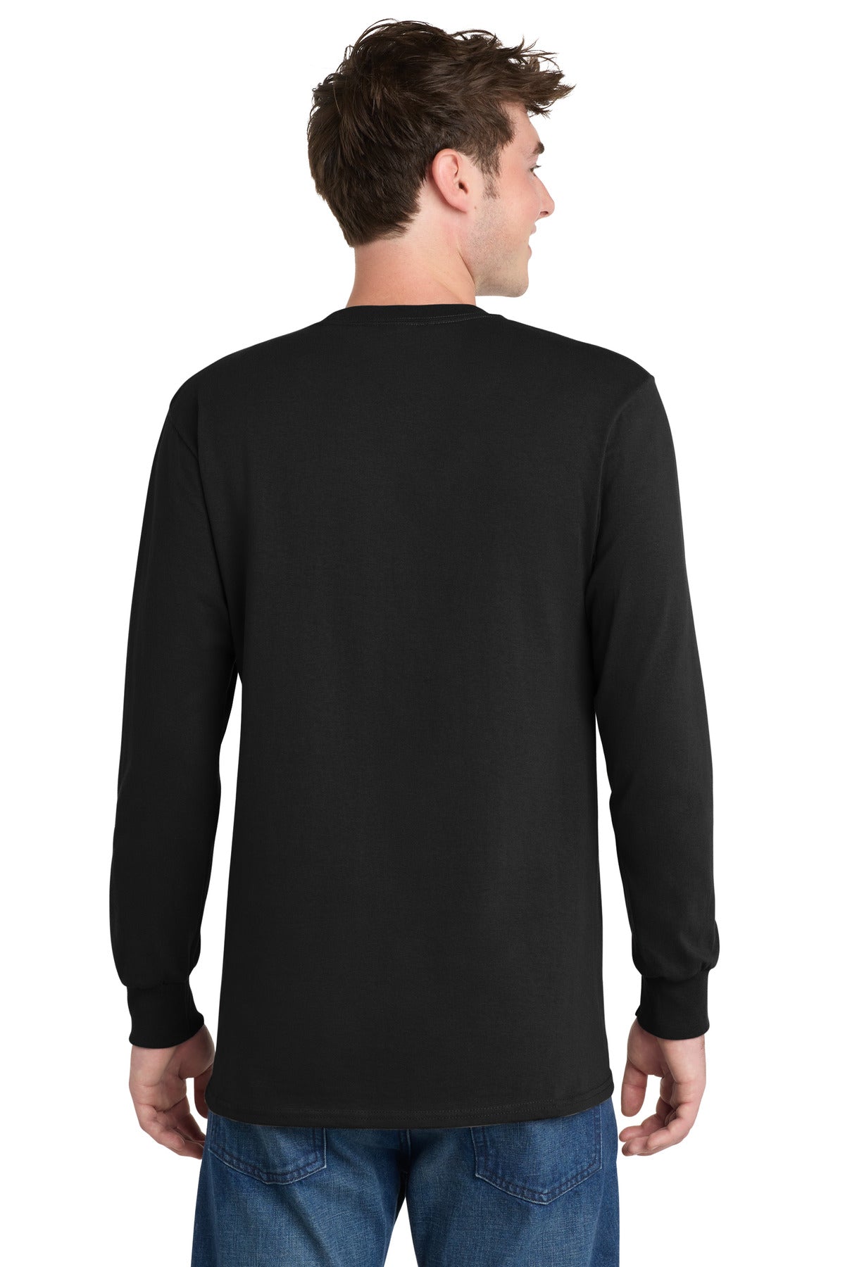 Port & Co Long Sleeve Essential Tee - Jet Black