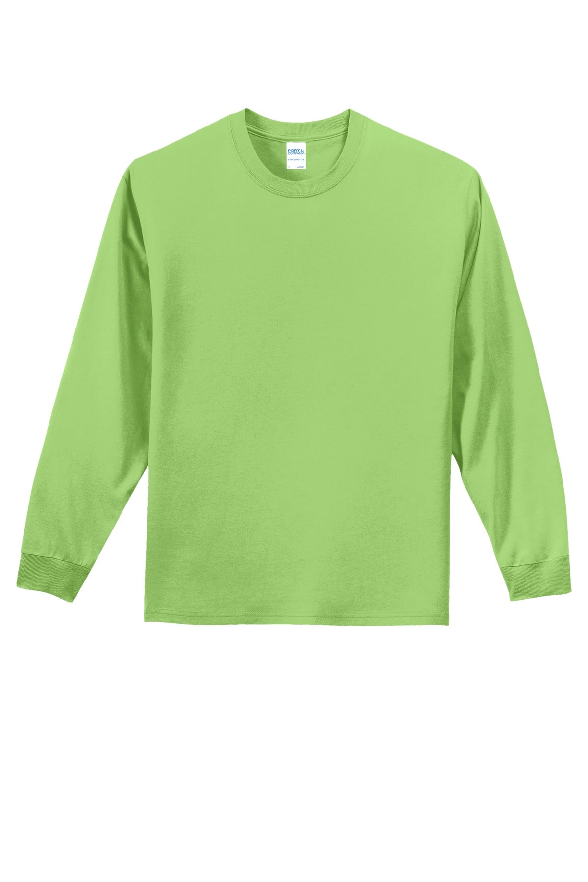 Port & Co Long Sleeve Essential Tee - Lime