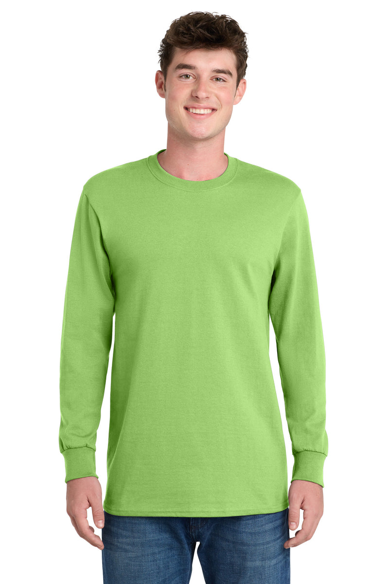 Port & Co Long Sleeve Essential Tee - Lime