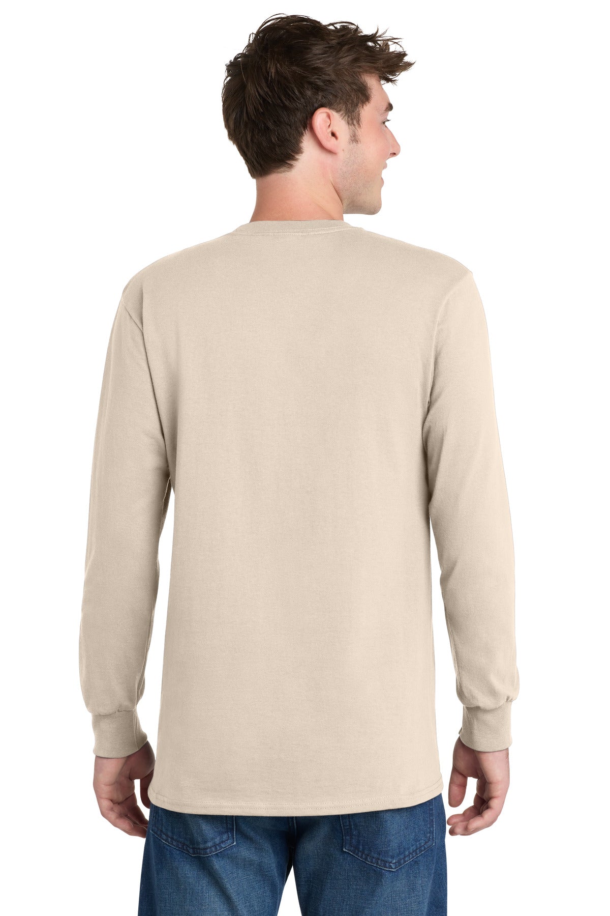 Port & Co Long Sleeve Essential Tee - Natural