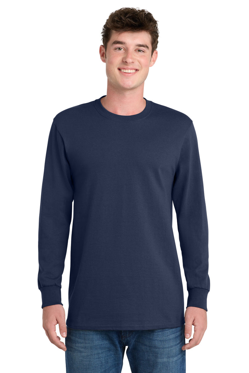 Port & Co Long Sleeve Essential Tee - Navy