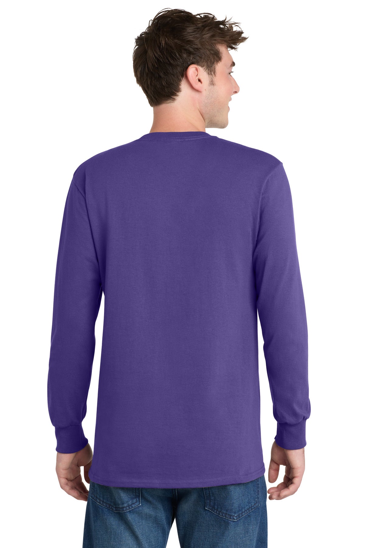 Port & Co Long Sleeve Essential Tee - Purple