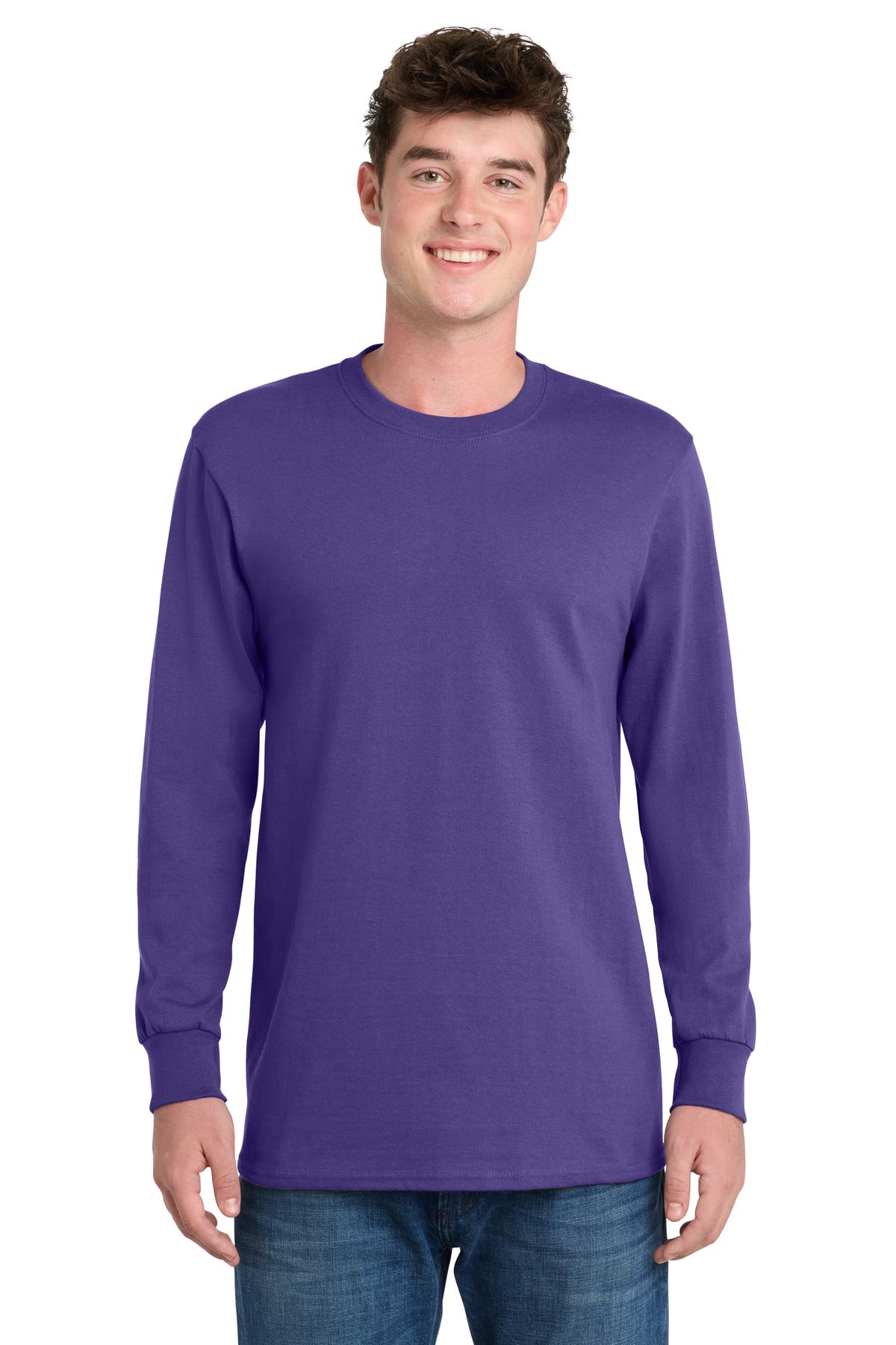 Port & Co Long Sleeve Essential Tee - Purple