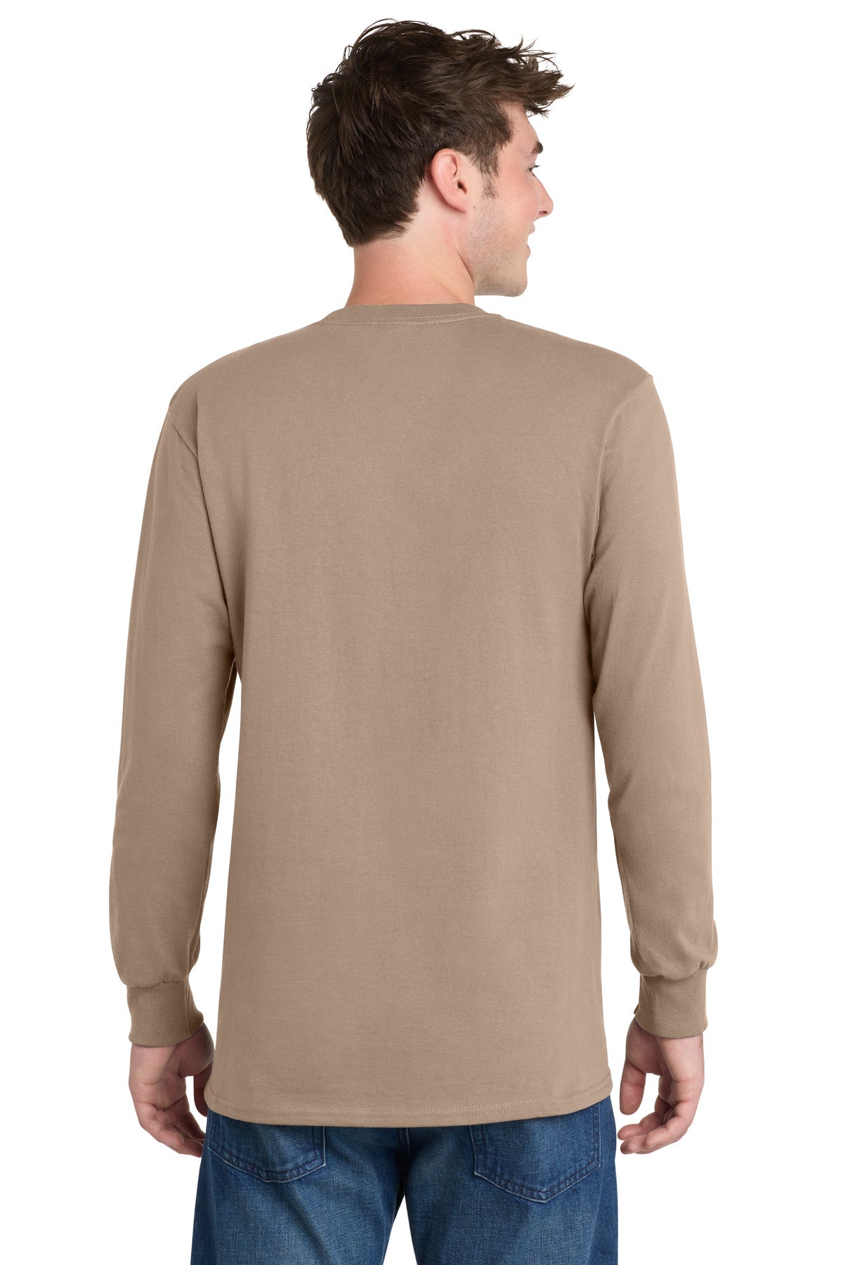 Port & Co Long Sleeve Essential Tee - Sand