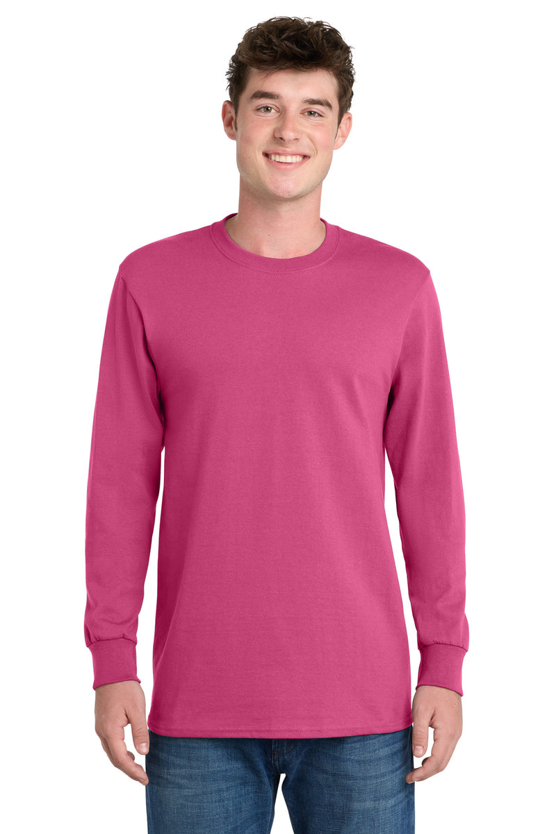 Port & Co Long Sleeve Essential Tee - Sangria