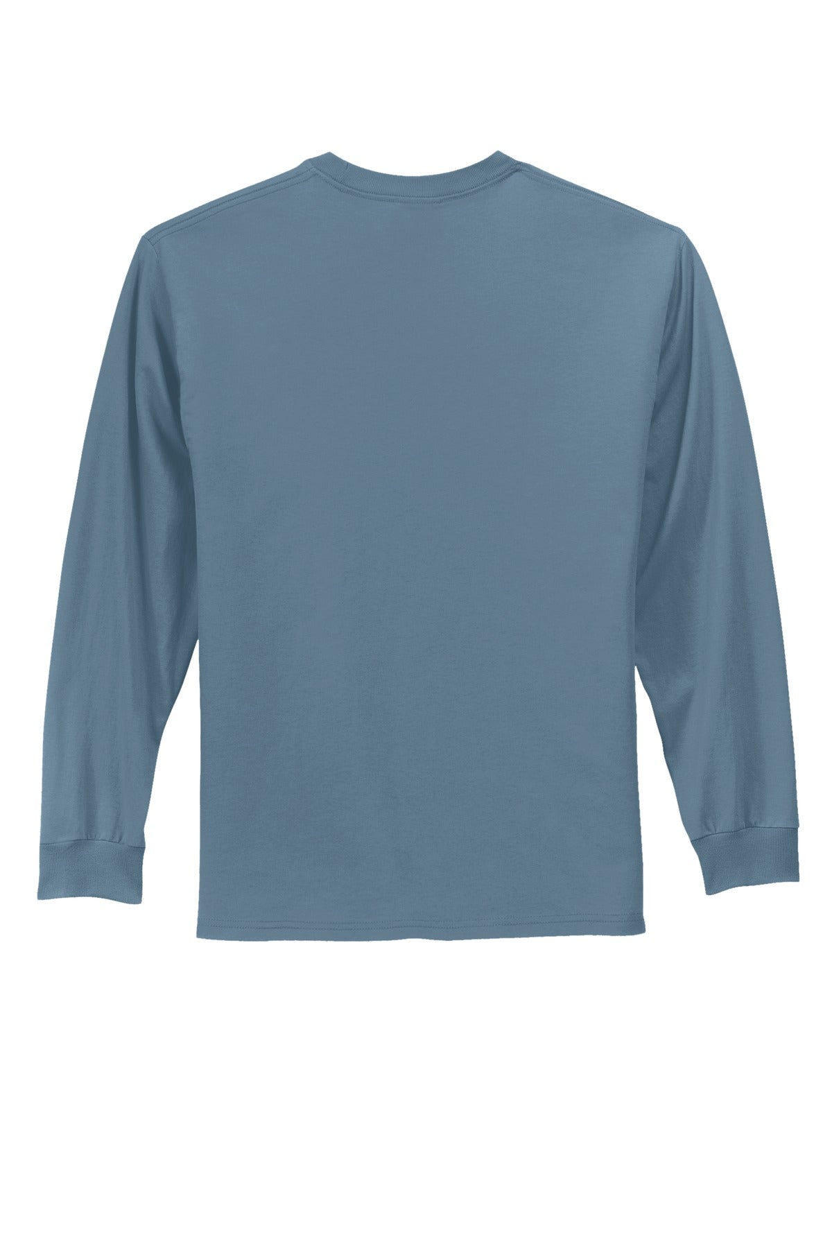 Port & Co Long Sleeve Essential Tee - Stonewashed Blue