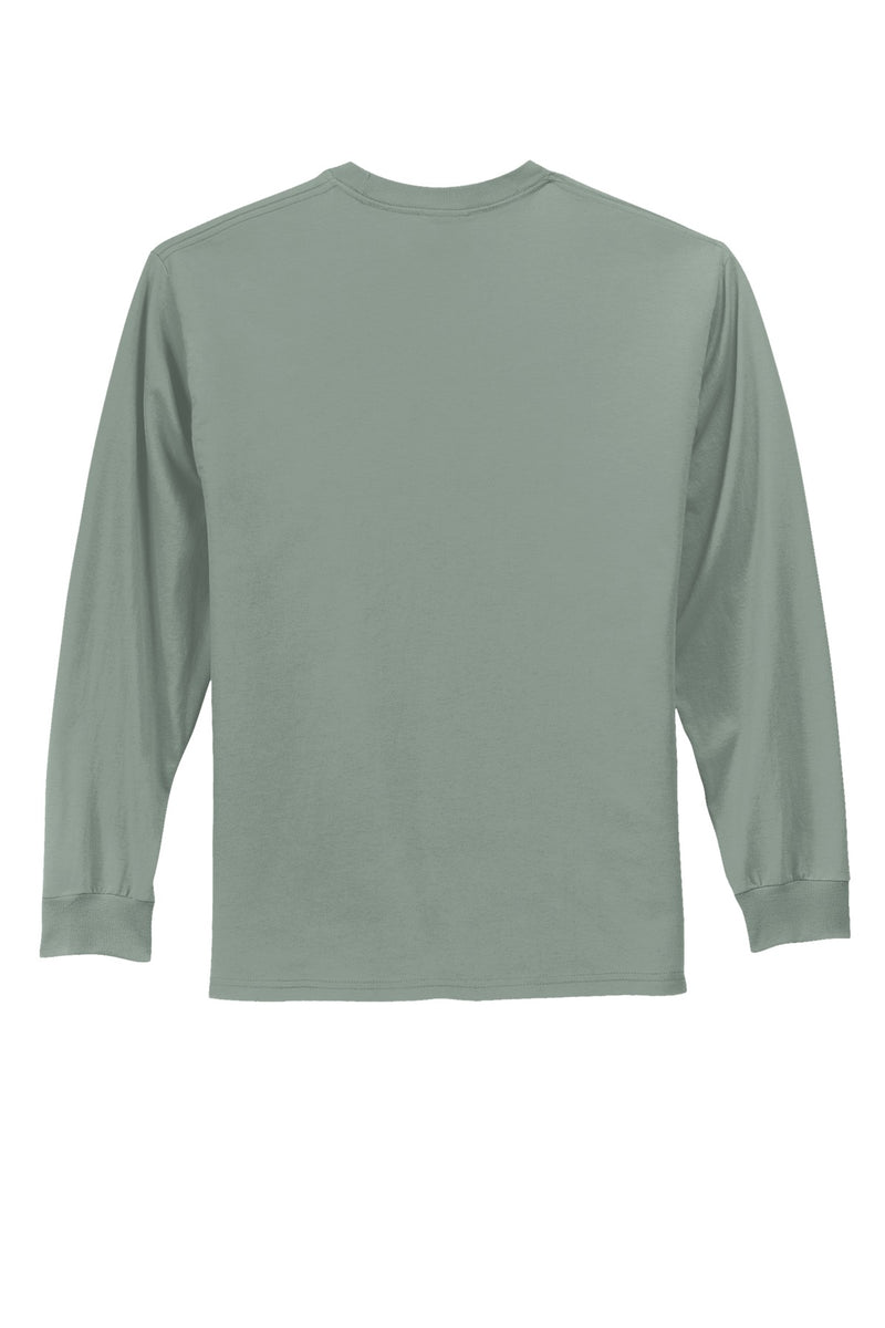 Port & Co Long Sleeve Essential Tee - Stonewashed Green