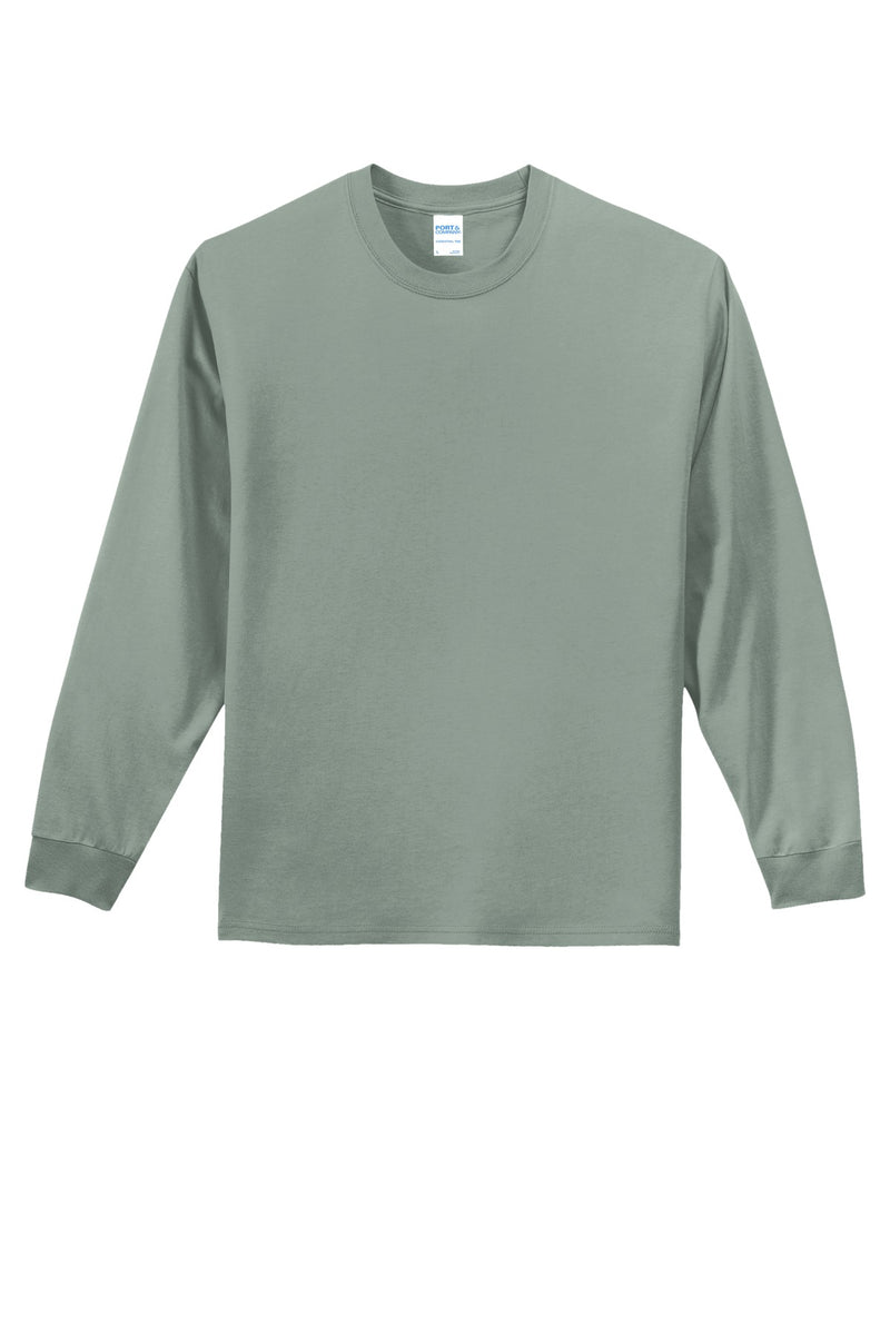 Port & Co Long Sleeve Essential Tee - Stonewashed Green