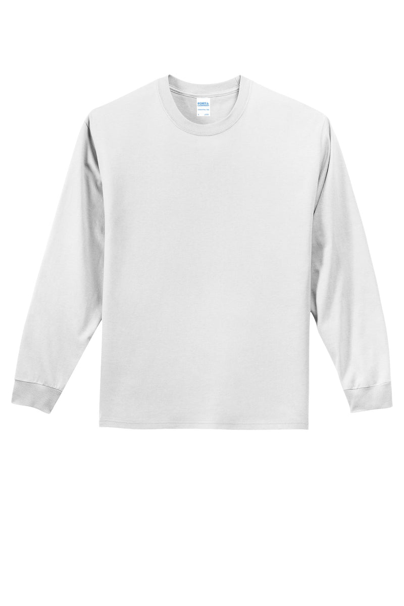 Port & Co Long Sleeve Essential Tee - White