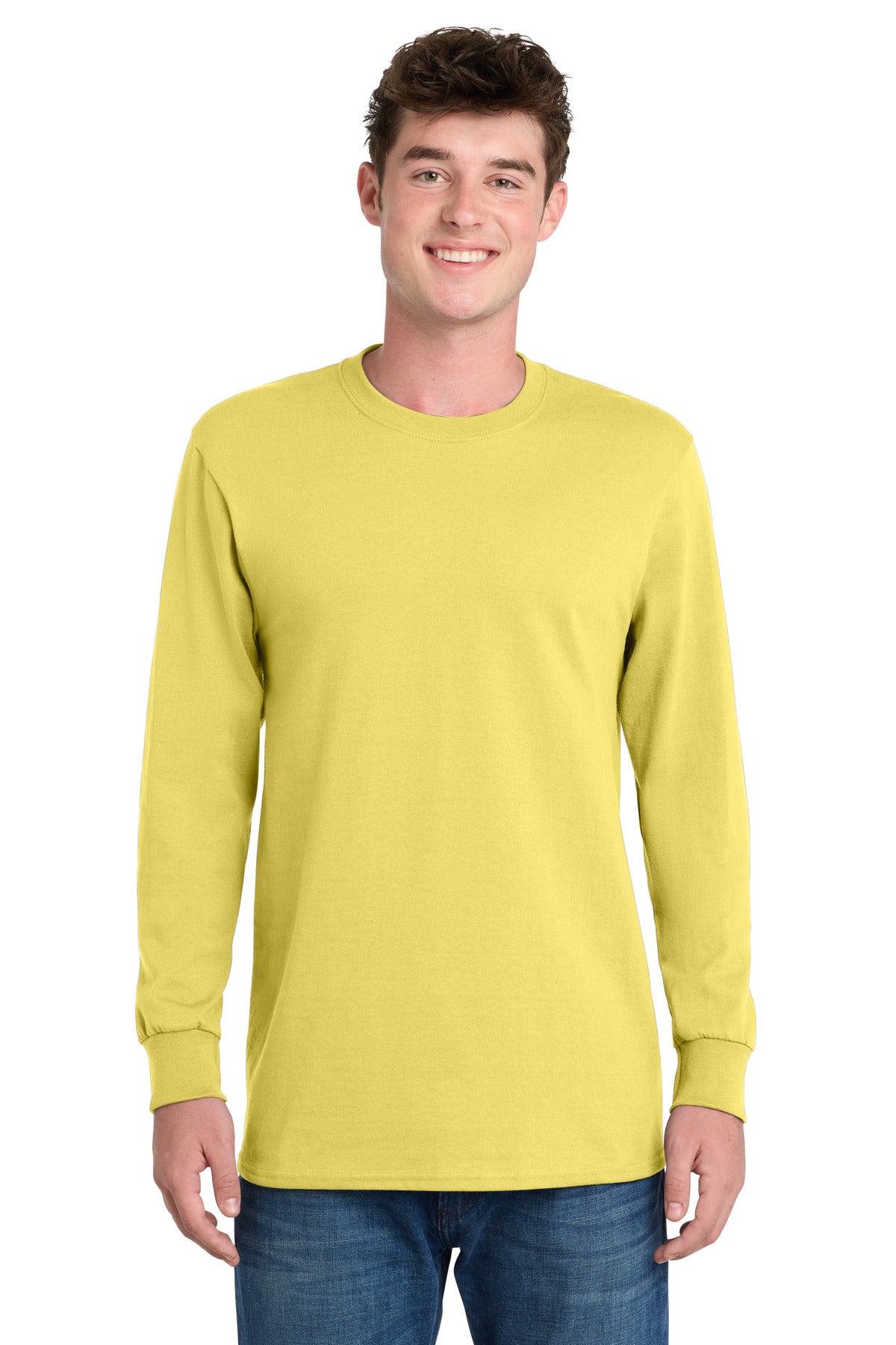 Port & Co Long Sleeve Essential Tee - Yellow