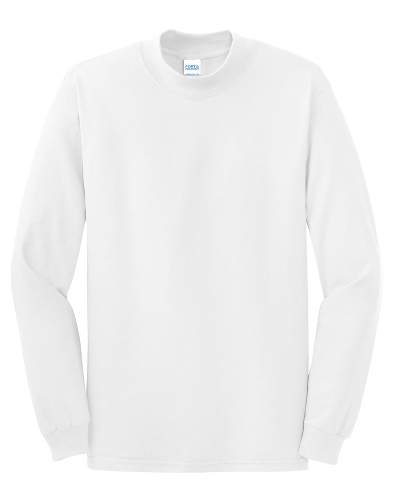 Port & Co Essential Mock Turtleneck - White