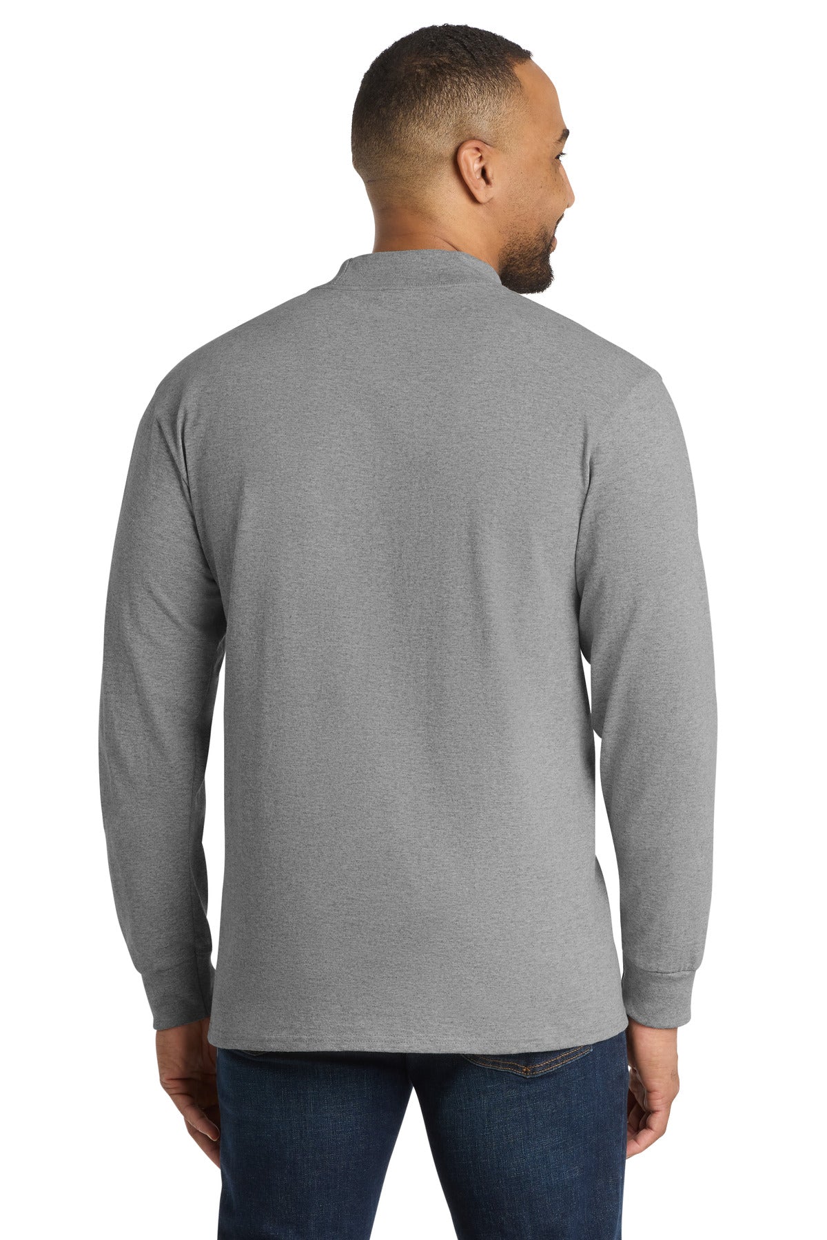 Port & Co Essential Mock Turtleneck - Athletic Heather