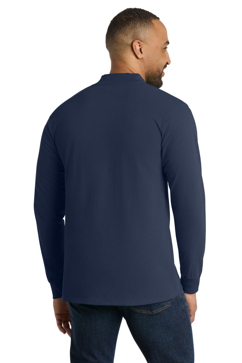 Port & Co Essential Mock Turtleneck - Navy