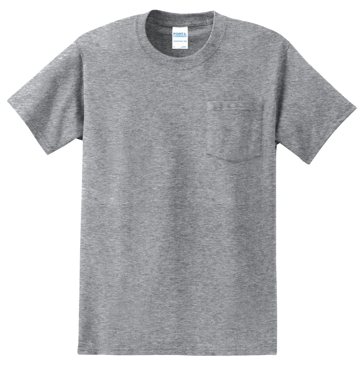 Port & Co Tall Essential Pocket Tee - Athletic Heather