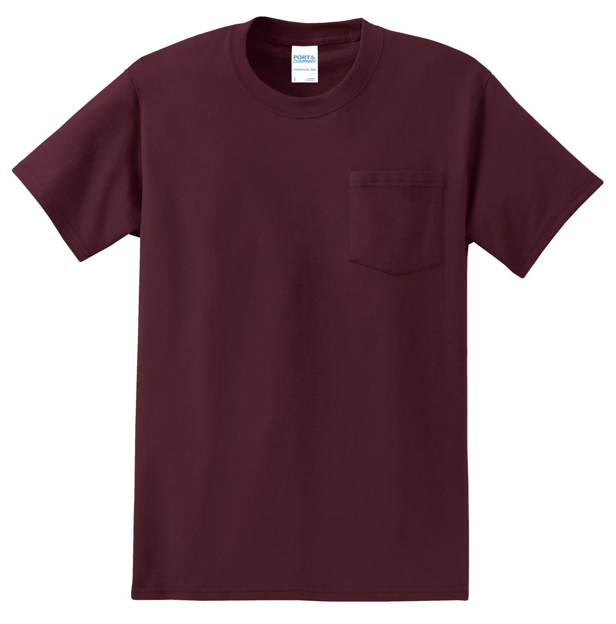 Port & Co Tall Essential Pocket Tee - Athletic Maroon