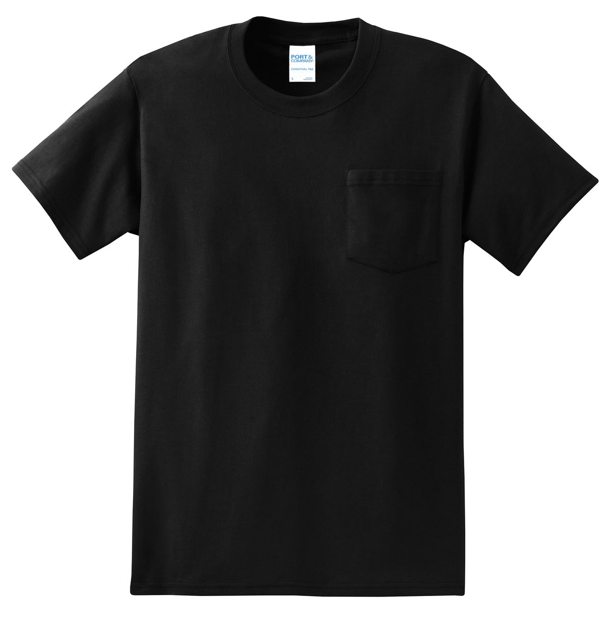 Port & Co Tall Essential Pocket Tee - Jet Black