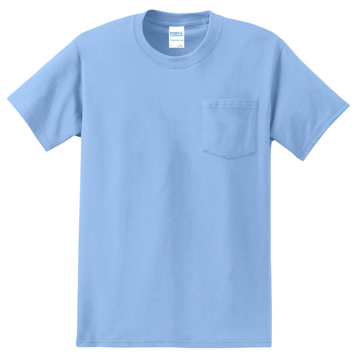 Port & Co Tall Essential Pocket Tee - Light Blue