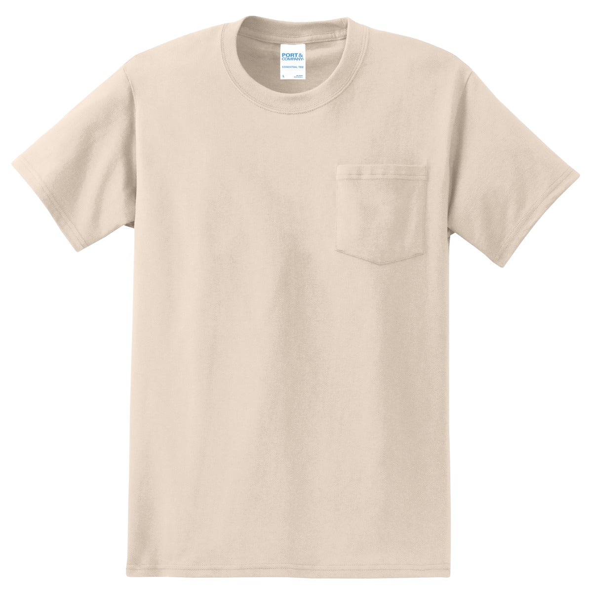 Port & Co Tall Essential Pocket Tee - Natural