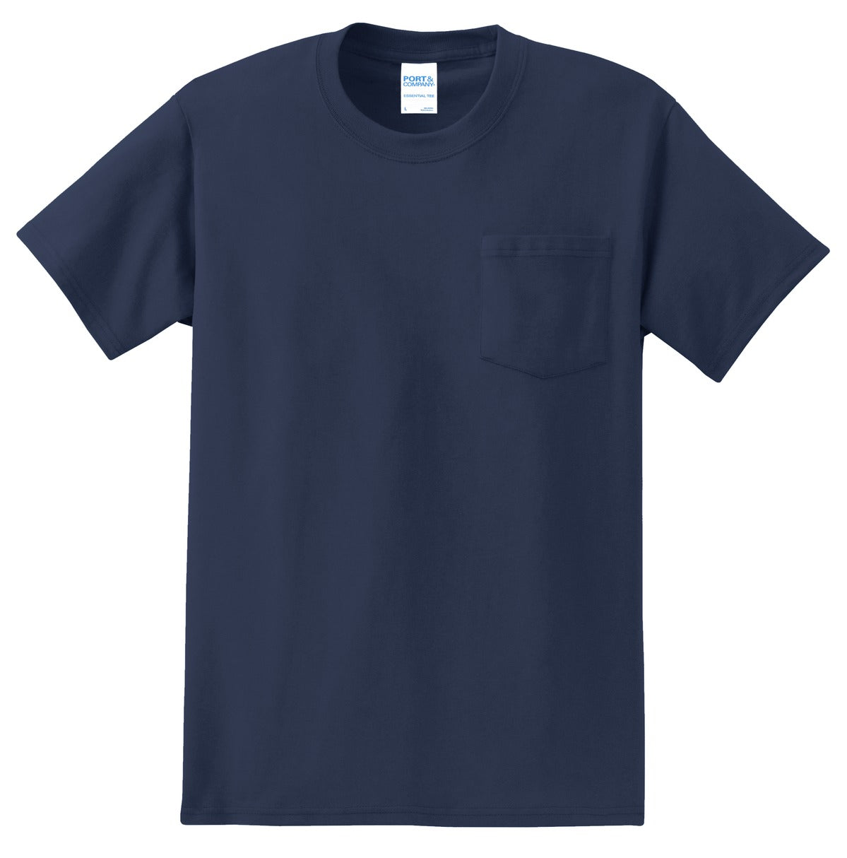 Port & Co Tall Essential Pocket Tee - Navy