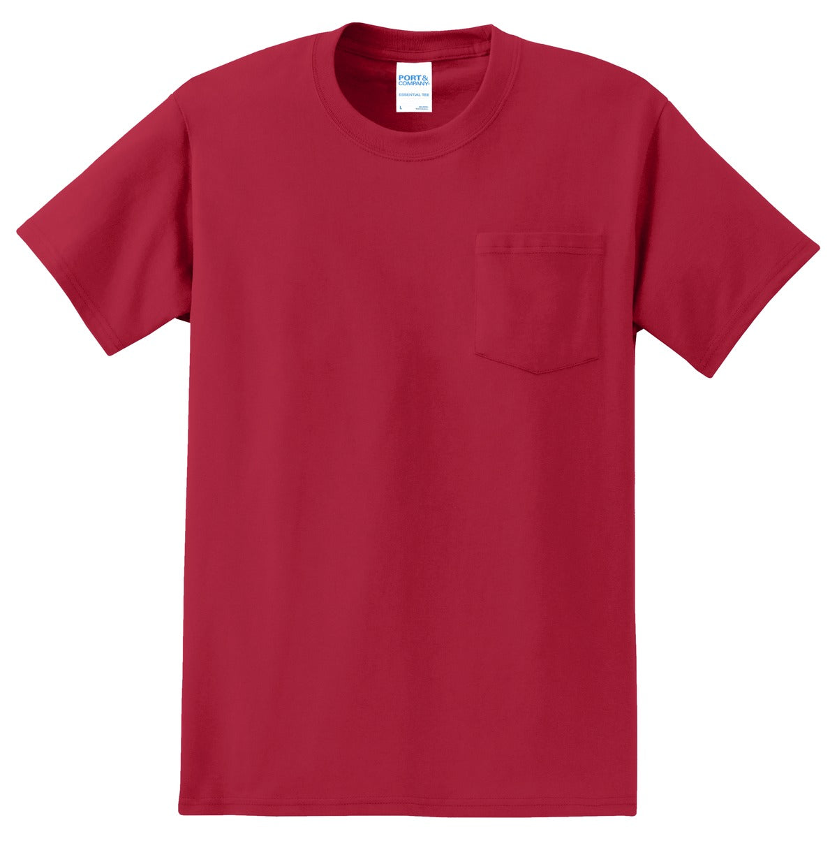 Port & Co Tall Essential Pocket Tee - Red