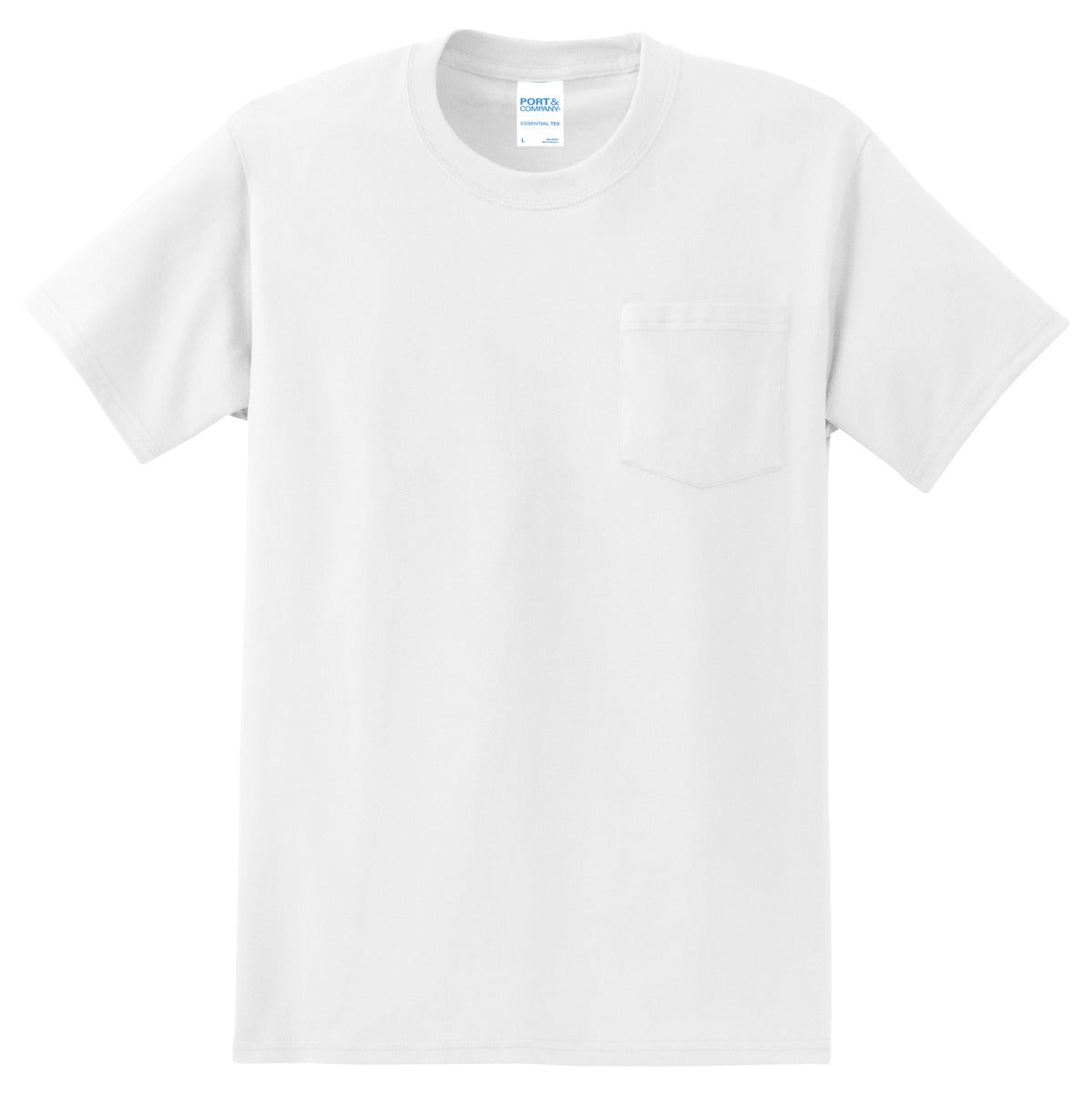 Port & Co Tall Essential Pocket Tee - White