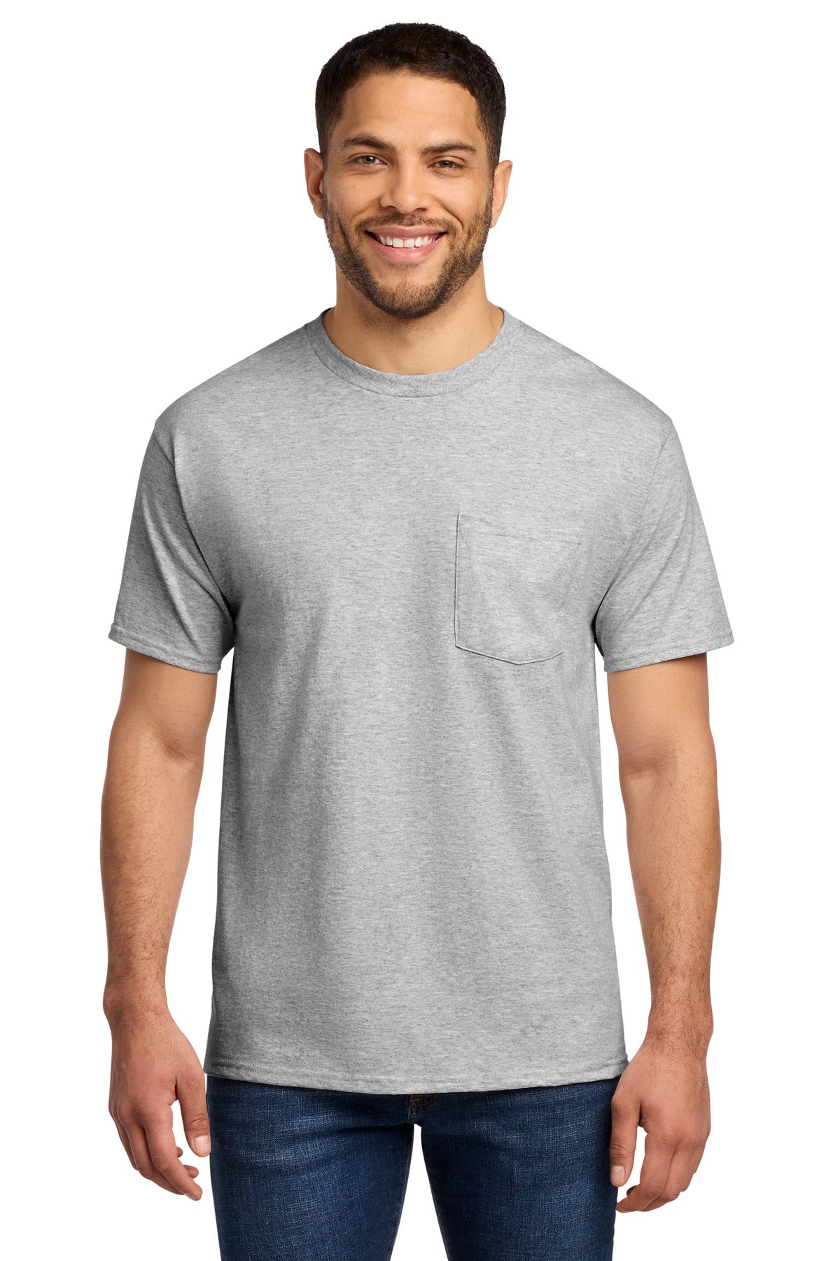Port & Co Essential Pocket Tee - Ash