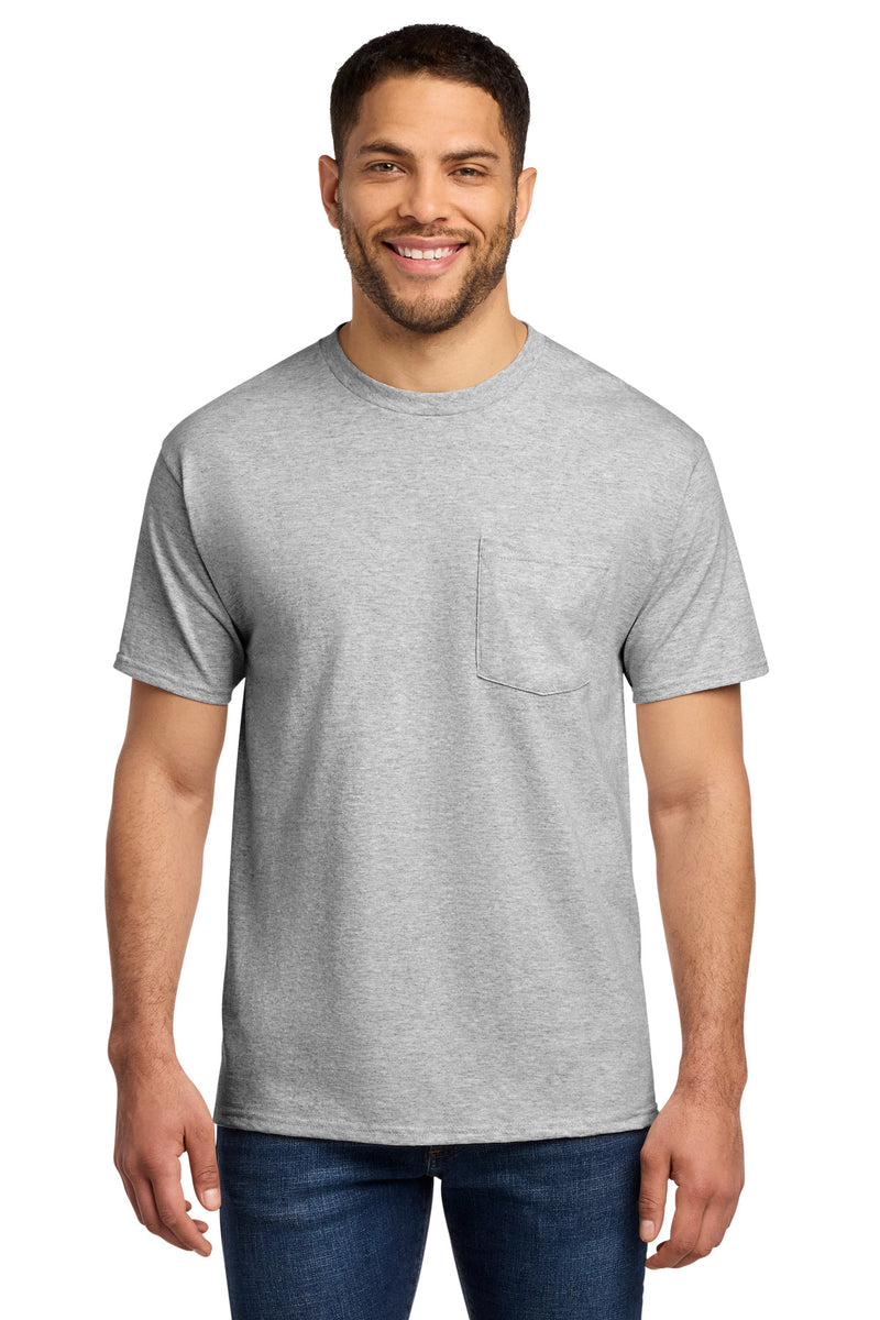Port & Co Essential Pocket Tee - Ash