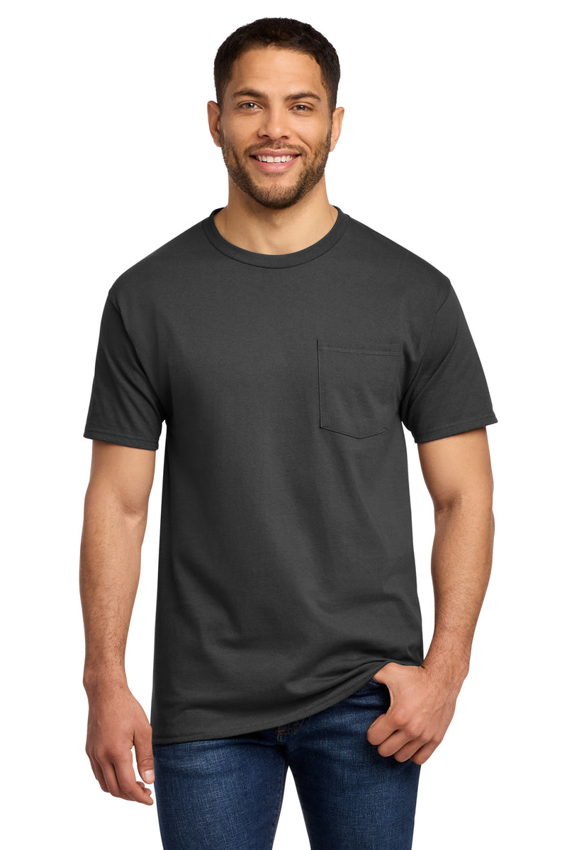 Port & Co Essential Pocket Tee - Charcoal