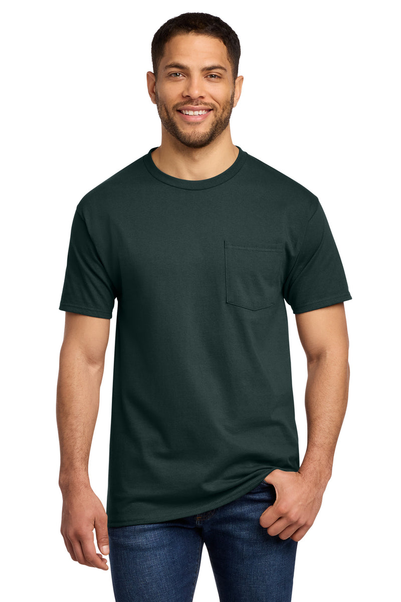 Port & Co Essential Pocket Tee - Dark Green