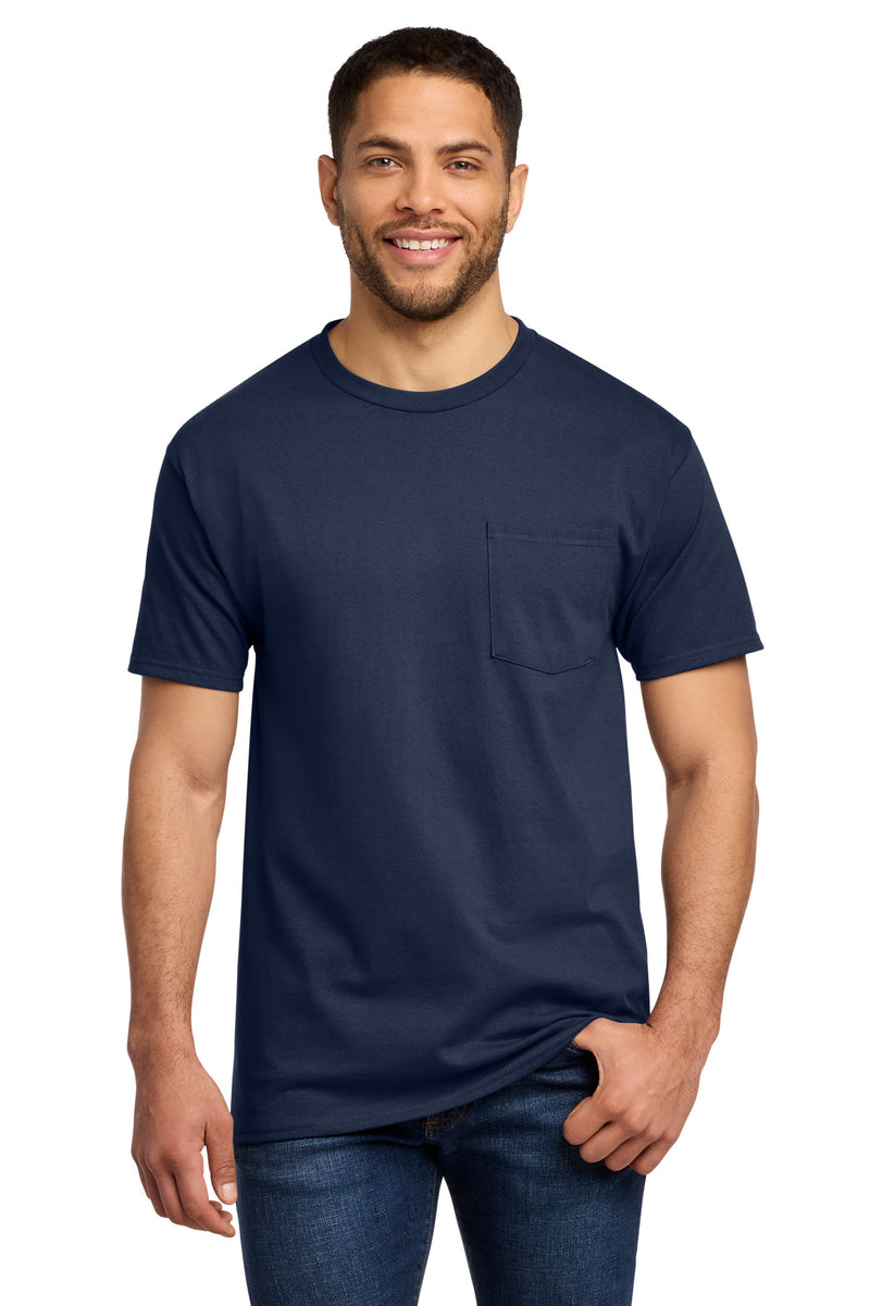 Port & Co Essential Pocket Tee - Navy