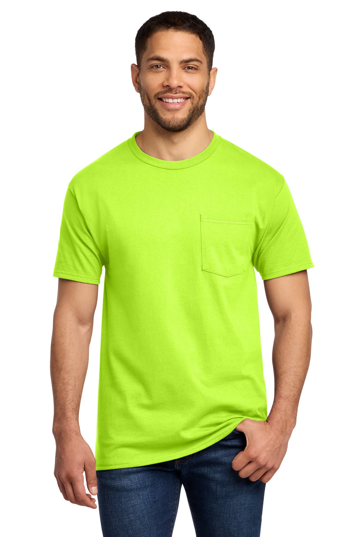 Port & Co Essential Pocket Tee - S. Green