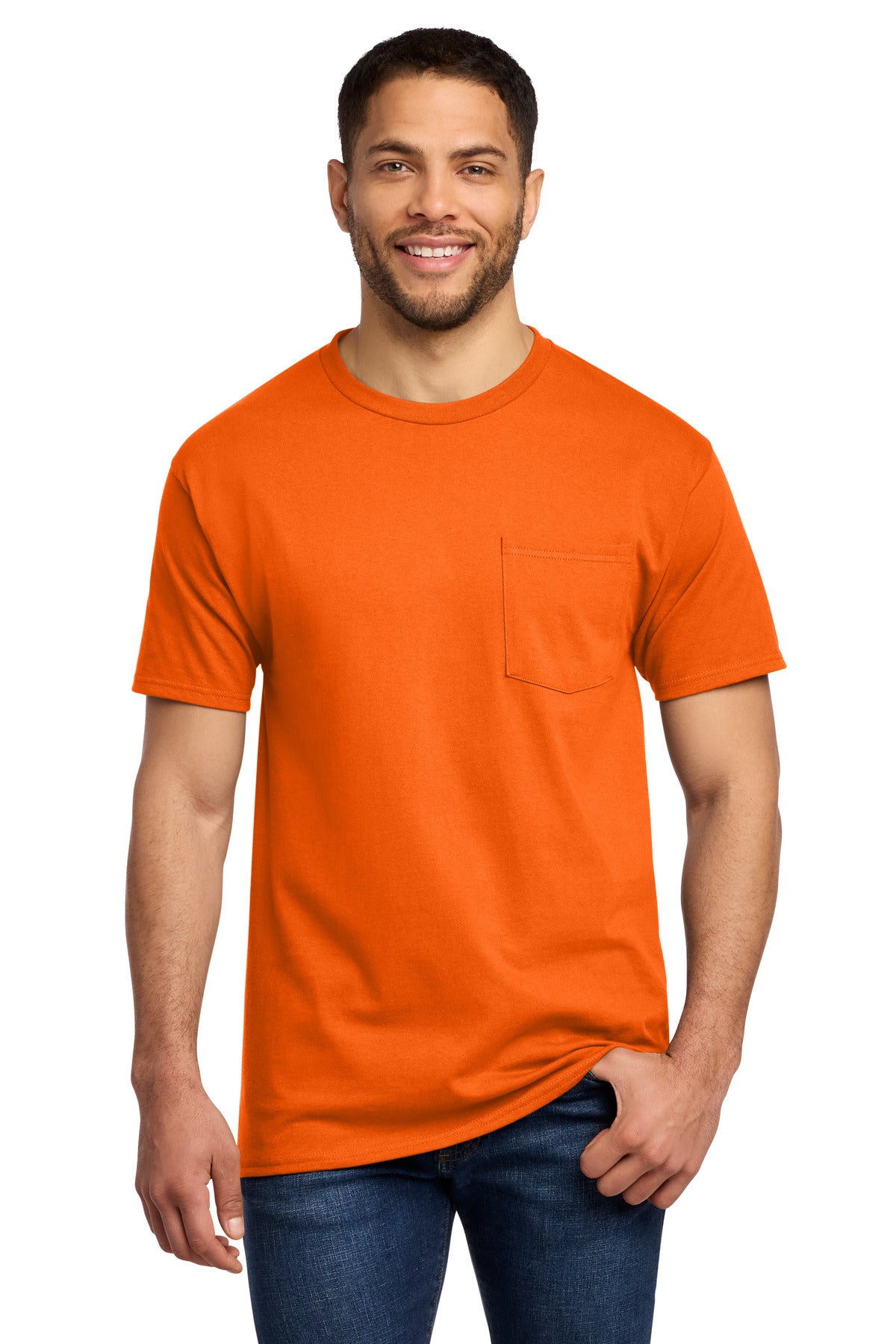 Port & Co Essential Pocket Tee - S. Orange