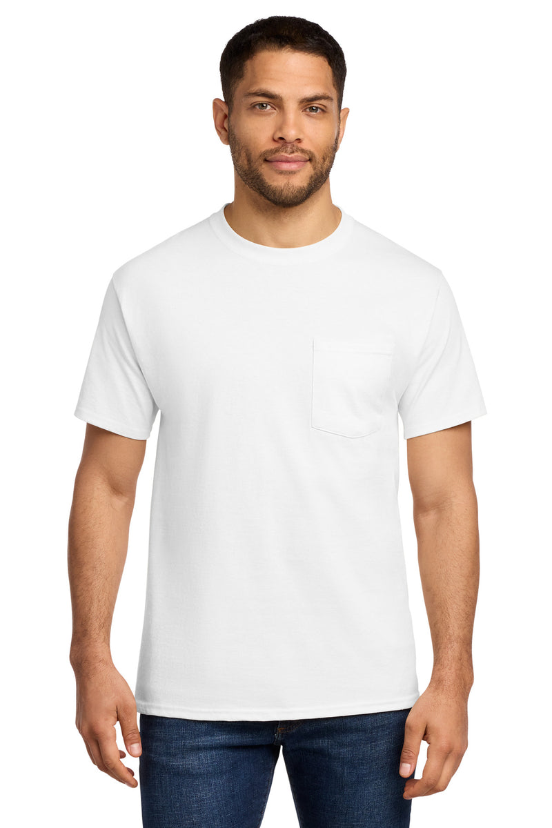 Port & Co Essential Pocket Tee - White