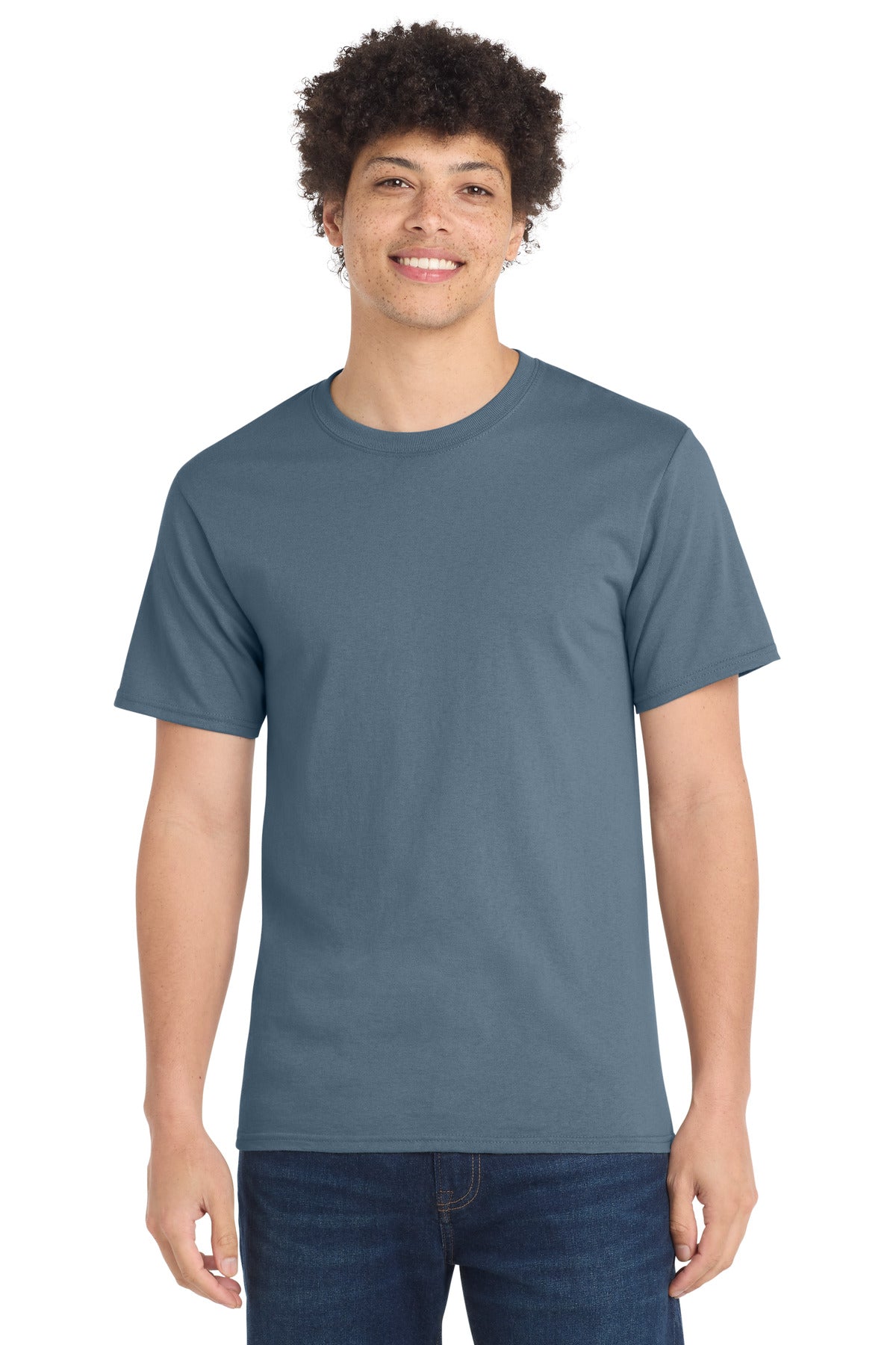 Port & Co Tall Essential Tee - Stonewashed Blue