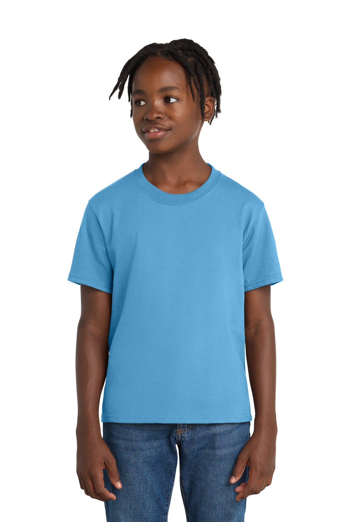 Port & Co Youth Essential Tee - Aquatic Blue