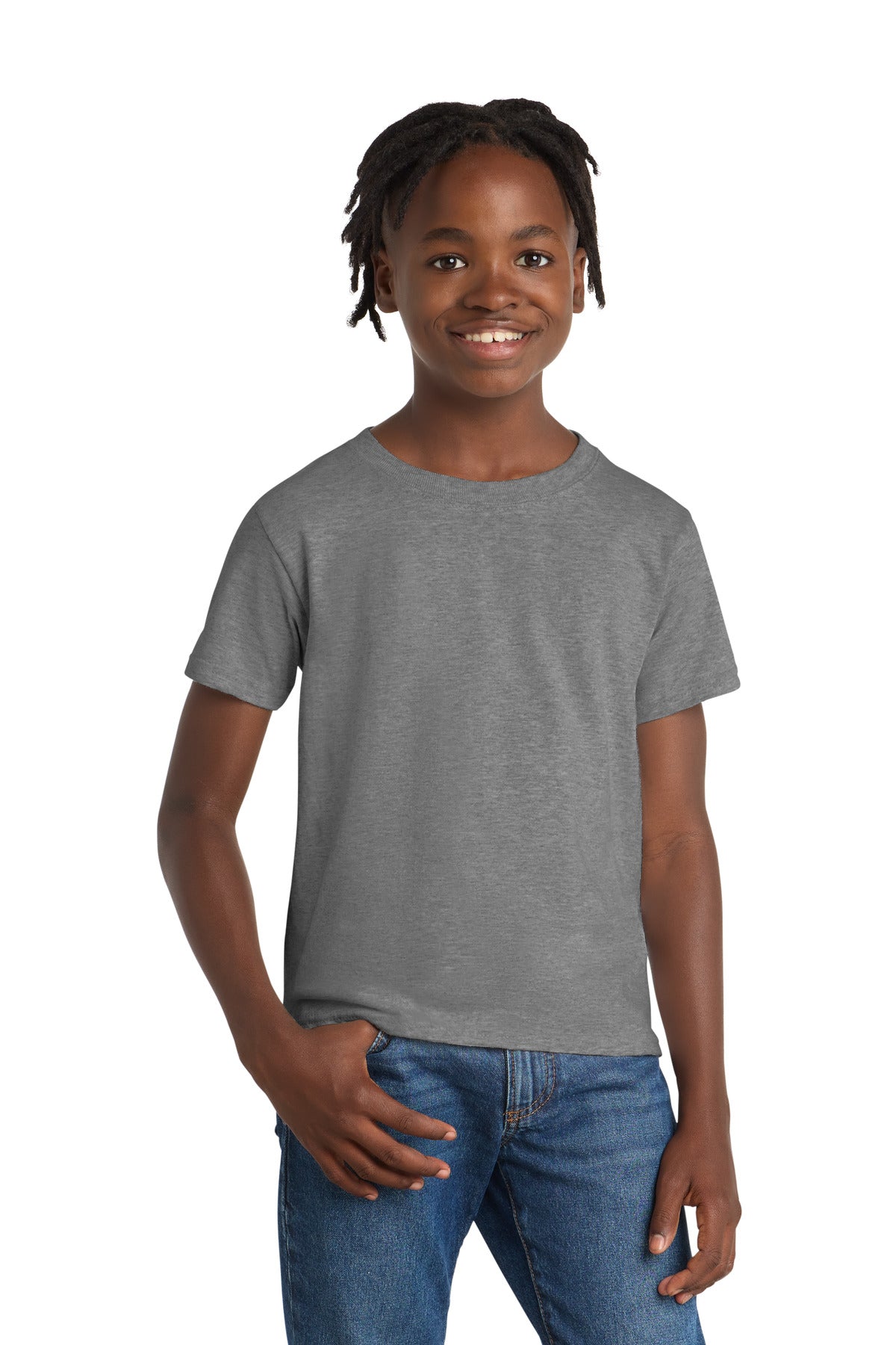 Port & Co Youth Essential Tee - Athletic Heather