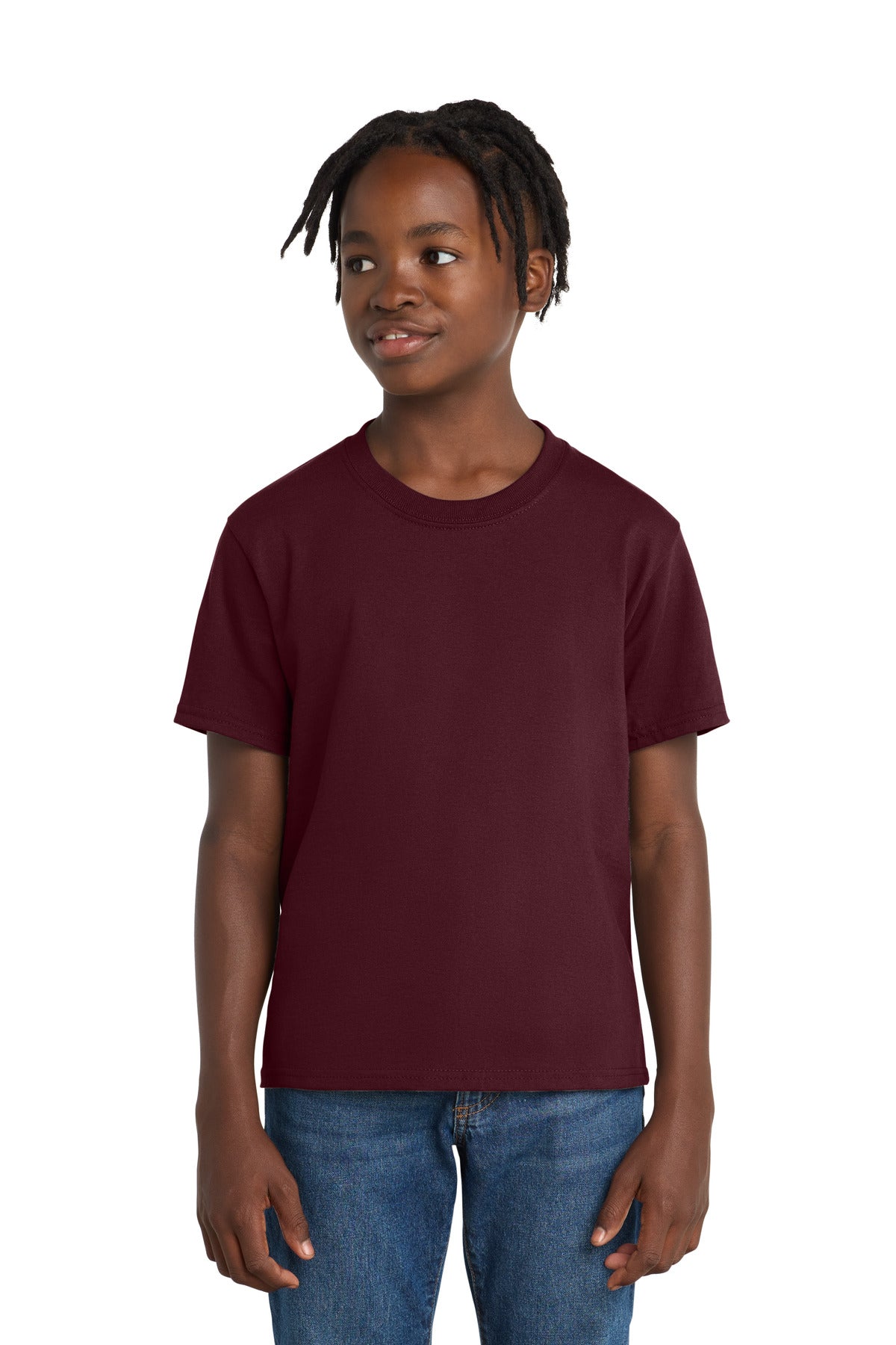 Port & Co Youth Essential Tee - Athletic Maroon