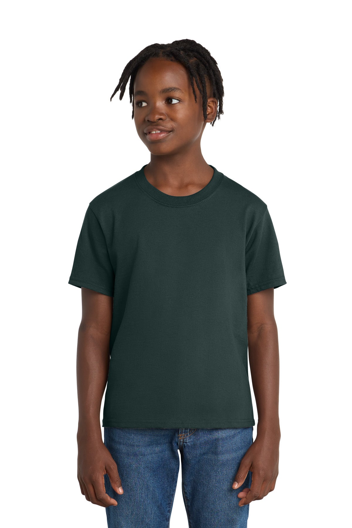 Port & Co Youth Essential Tee - Dark Green