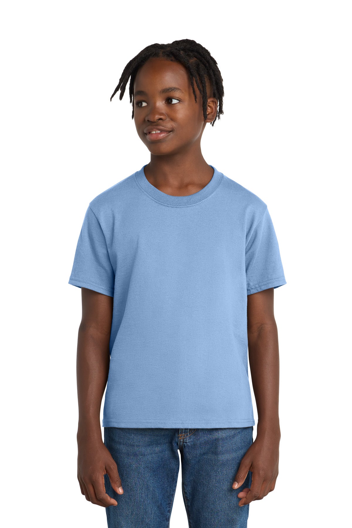 Port & Co Youth Essential Tee - Light Blue