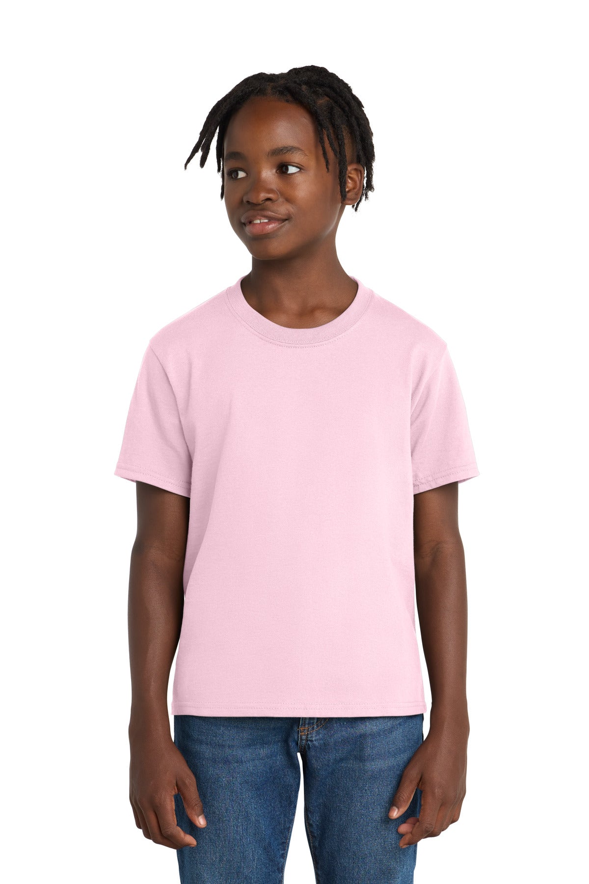 Port & Co Youth Essential Tee - Pale Pink