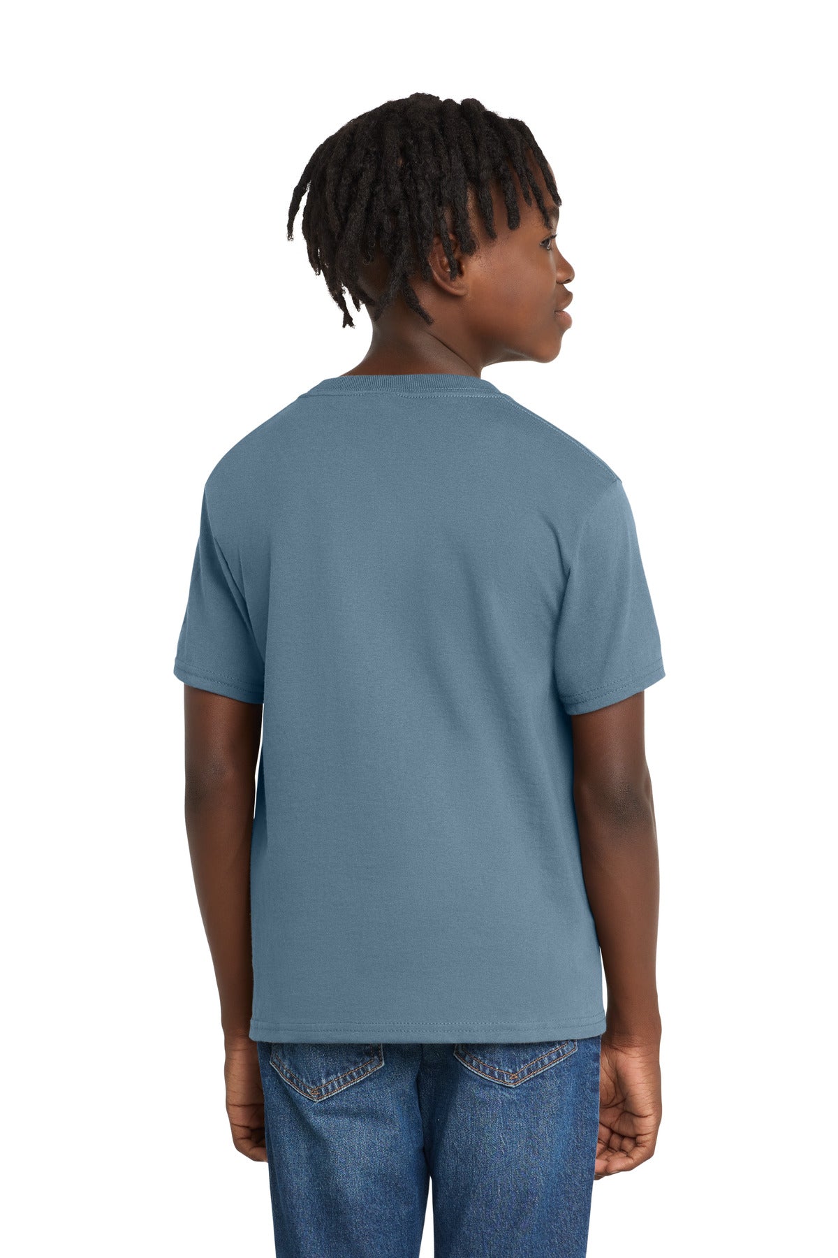 Port & Co Youth Essential Tee - Stonewashed Blue