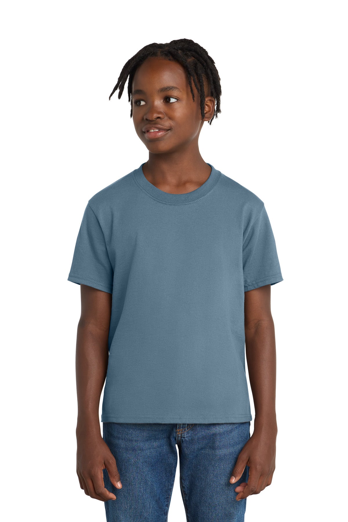 Port & Co Youth Essential Tee - Stonewashed Blue