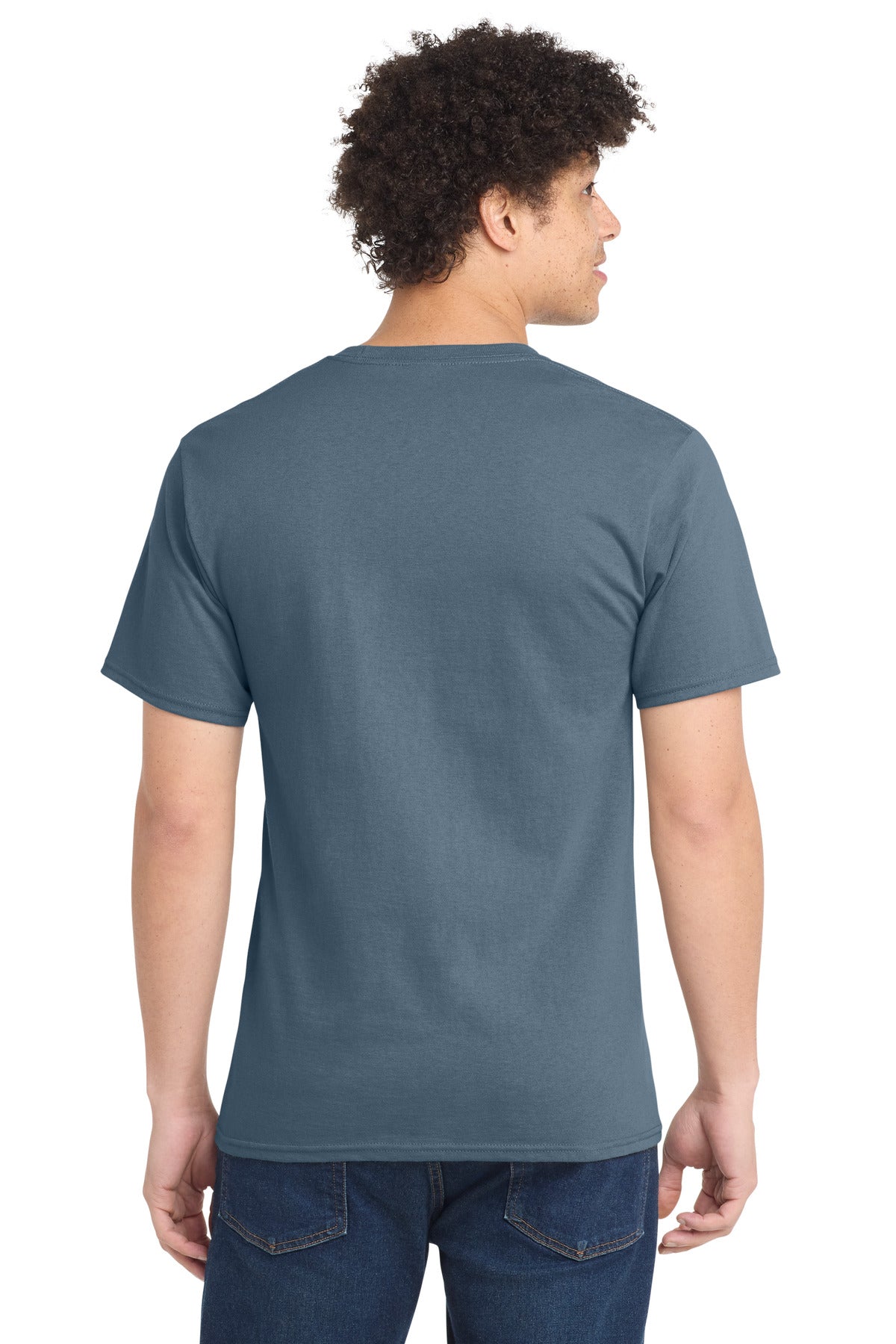 Port & Co Essential Tee - Stonewashed Blue